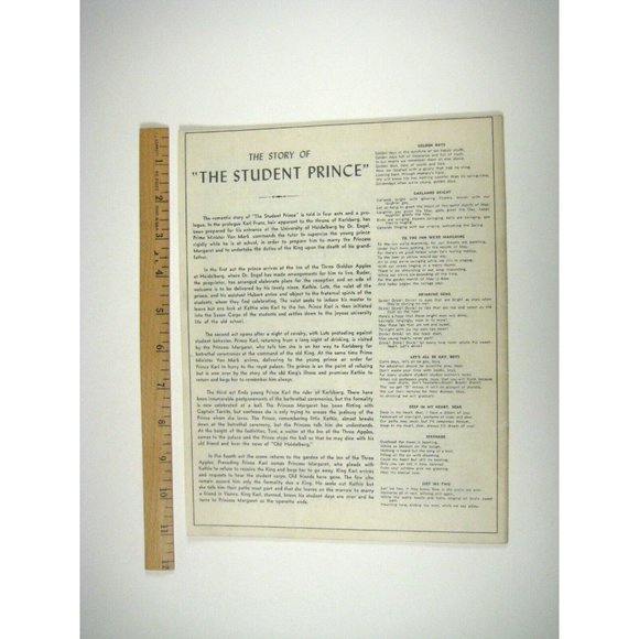 Student Prince Paper Mill Playhouse Theatre Program 1948 NJ Clarence Nordstrom - Picture 10 of 10